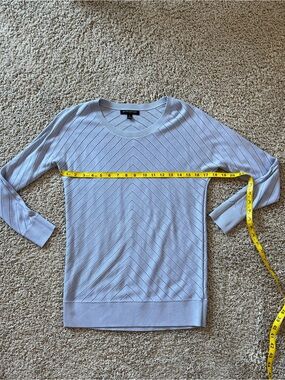 Banana Republic Light Blue Chevron Eyelet Crewneck Sweater